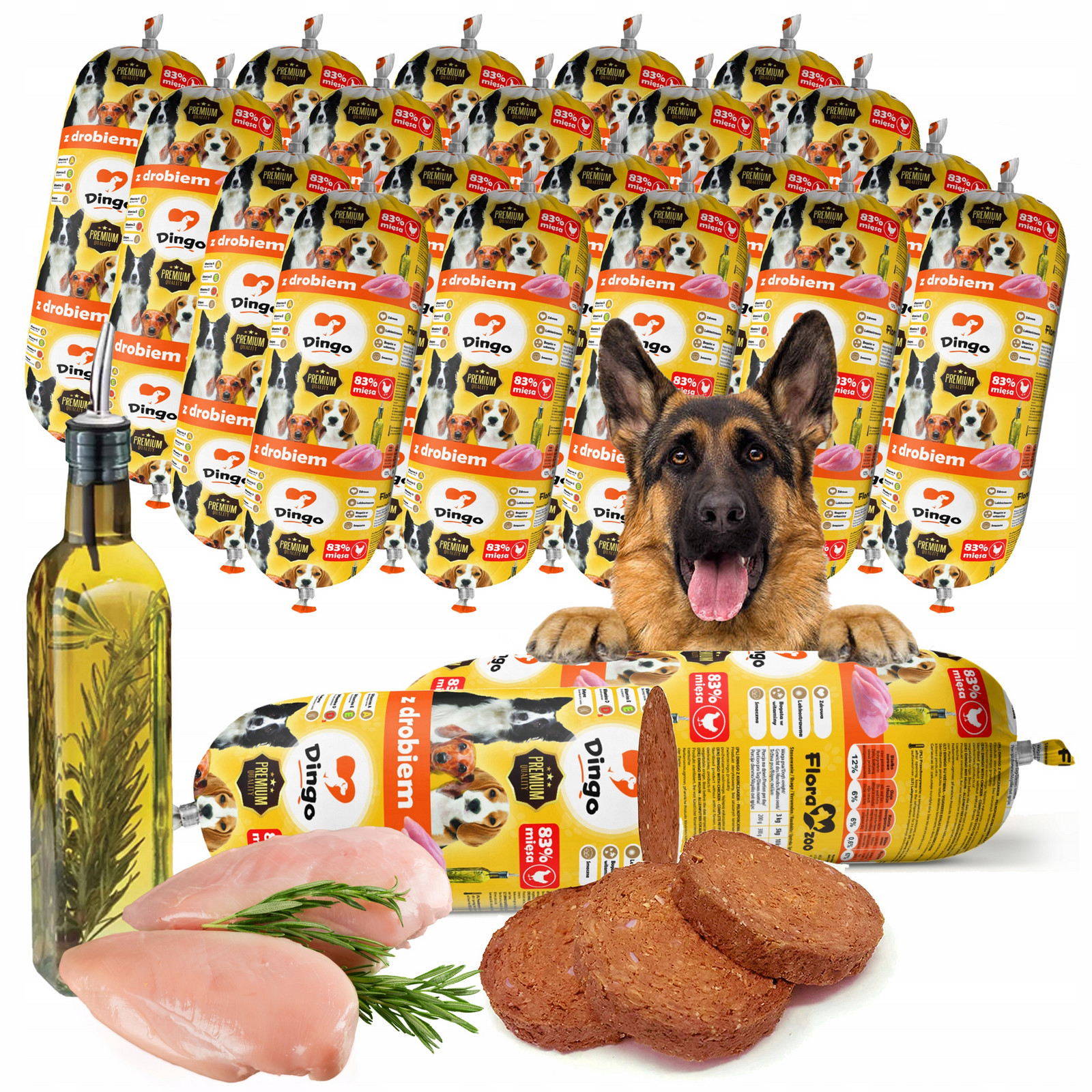 Dingo Pro Psa Tyčinka 83% Masa Kuře Drůbež 20x900G