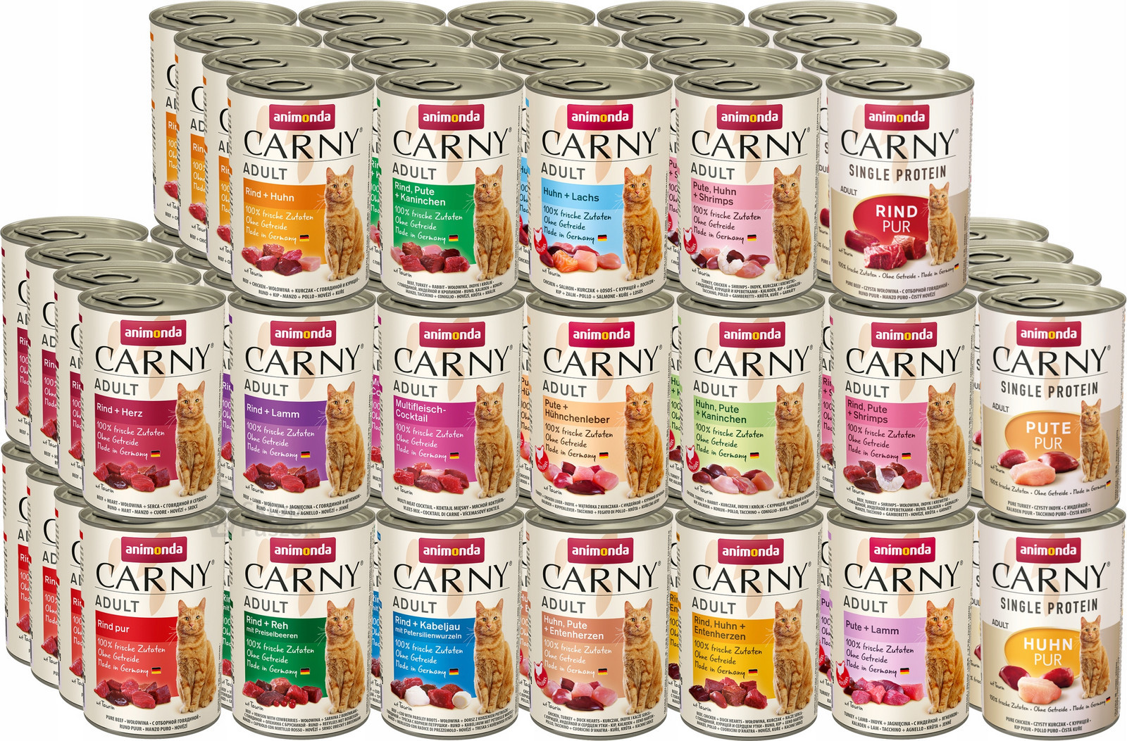 Animonda Carny Adult Single Protein MIX Všech 19 příchutí! 400g x 76