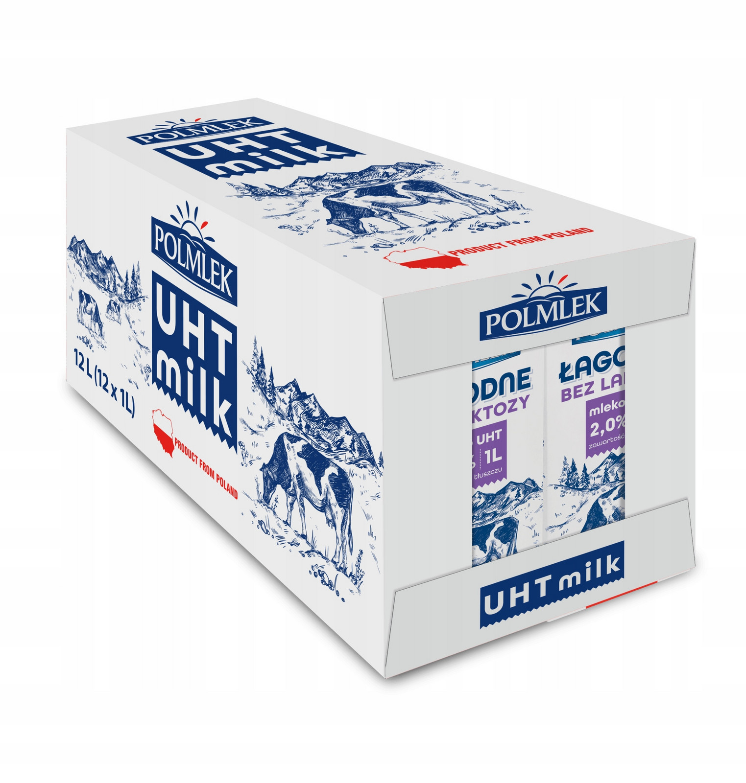 Mléčné mléko bez laktózy 1l Polmlek karton
