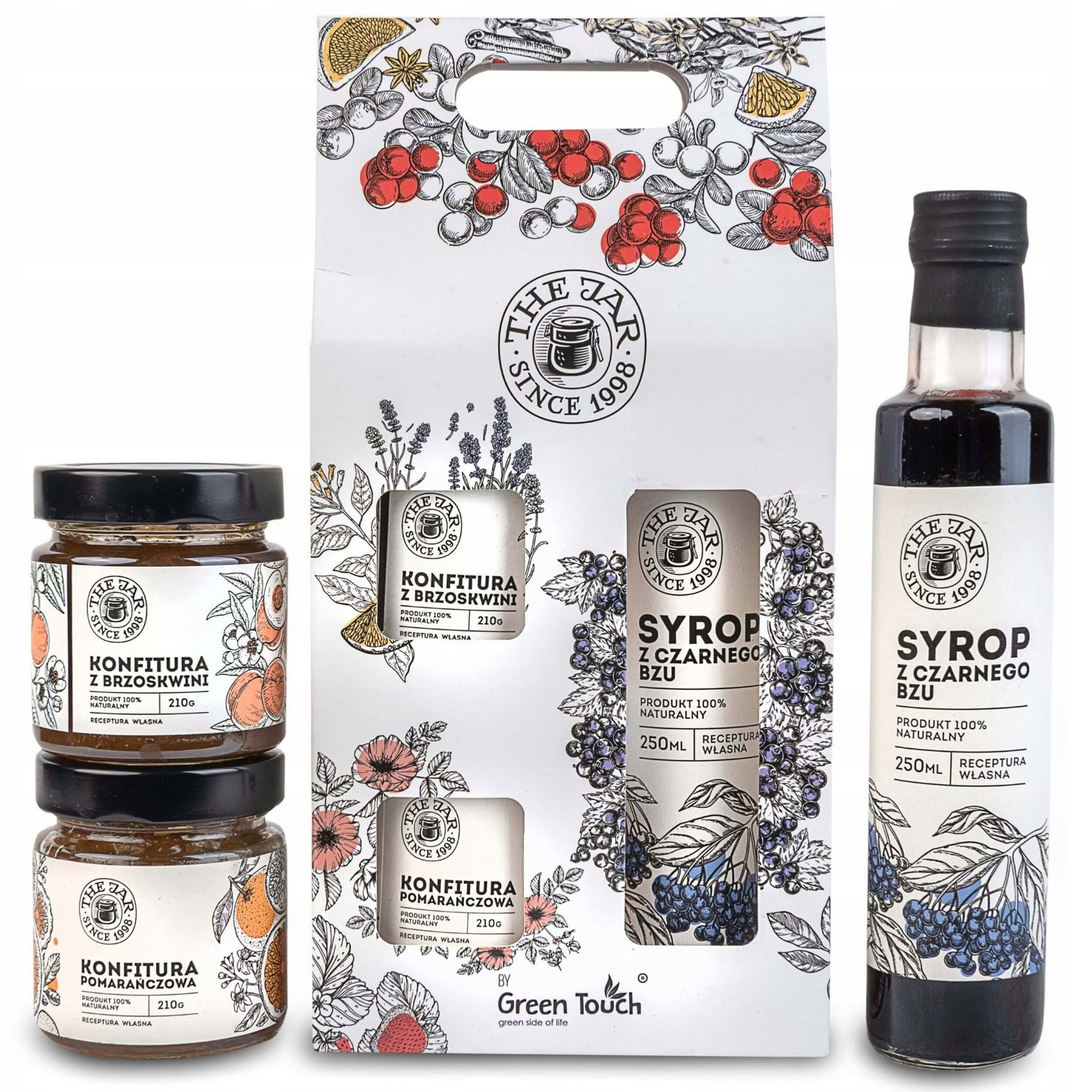 Zavařovací sada dárek džemy sirup z prémiového černého bezu v krabičce