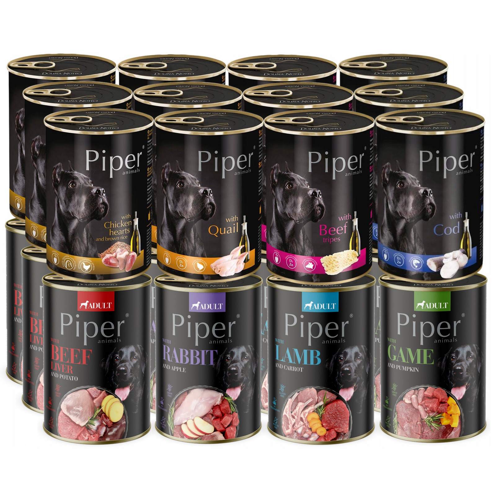 Dolina Noteci Piper Premium Vlhké Krmivo Pro Psa Plechovky MIX Chutí 24X400G