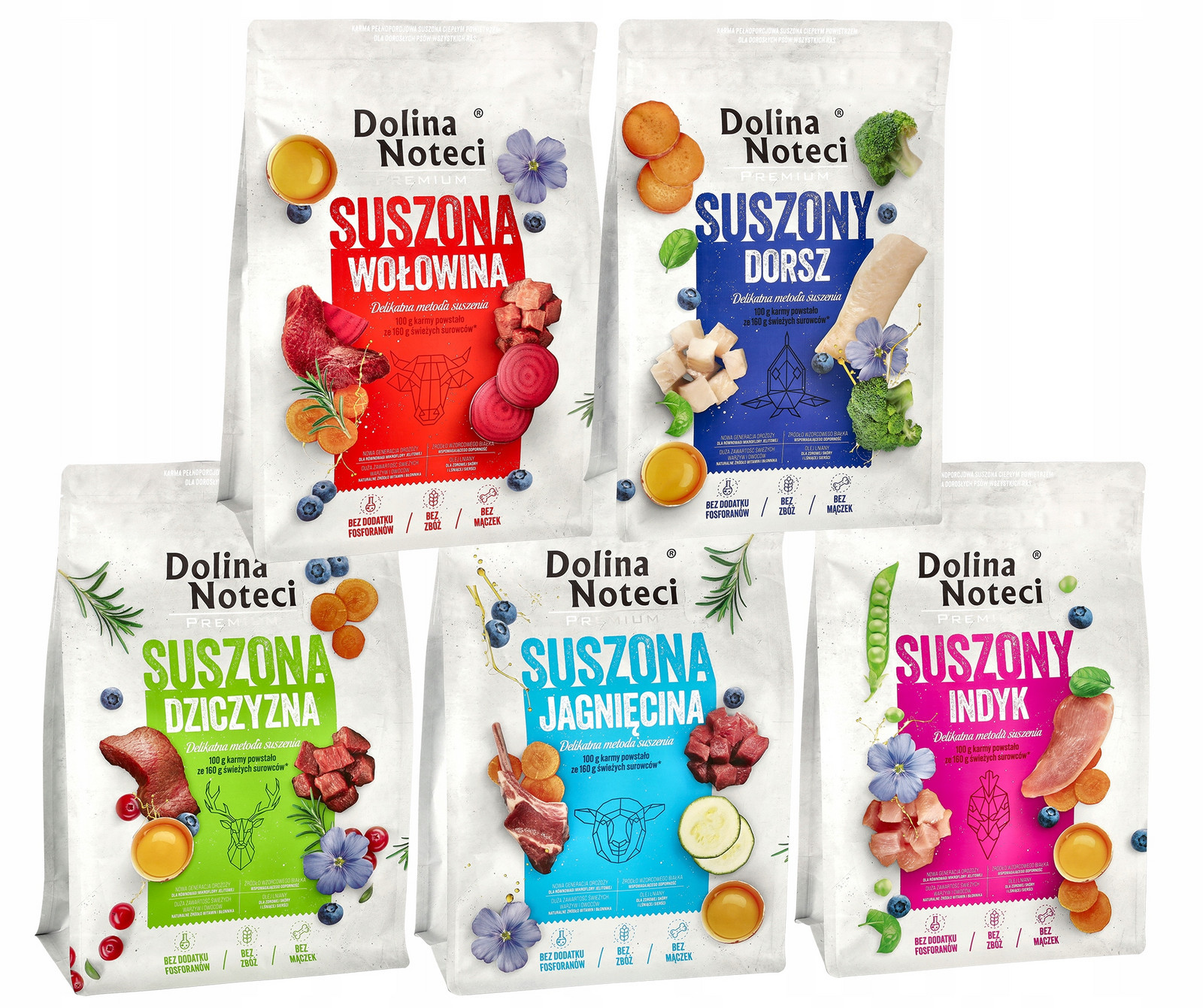 Dolina Noteci Krmivo pro psy Premium MIX všech příchutí 5x3 kg