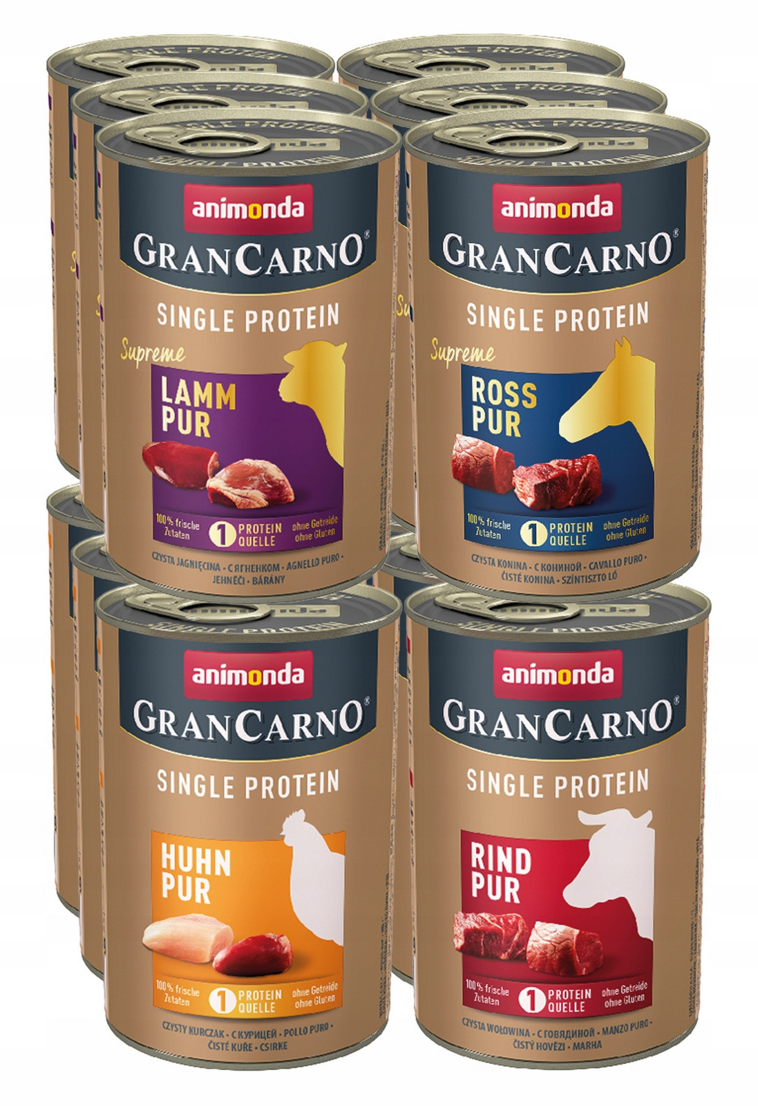 Animonda GranCarno Single Protein Supreme – mix chutí Set 400g x12