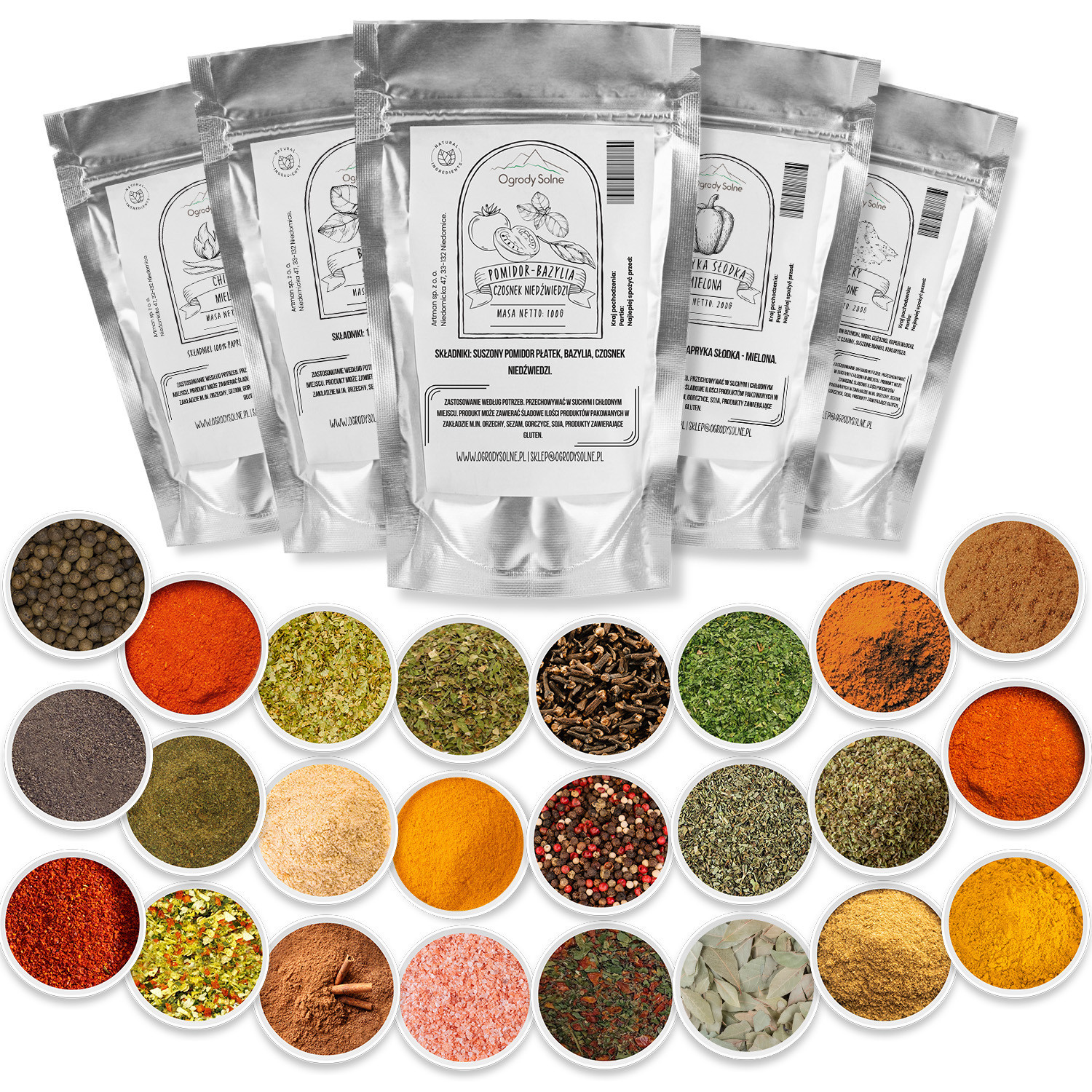 Velká Sada 24x koření bylinky směs bylin a koření kvalitní