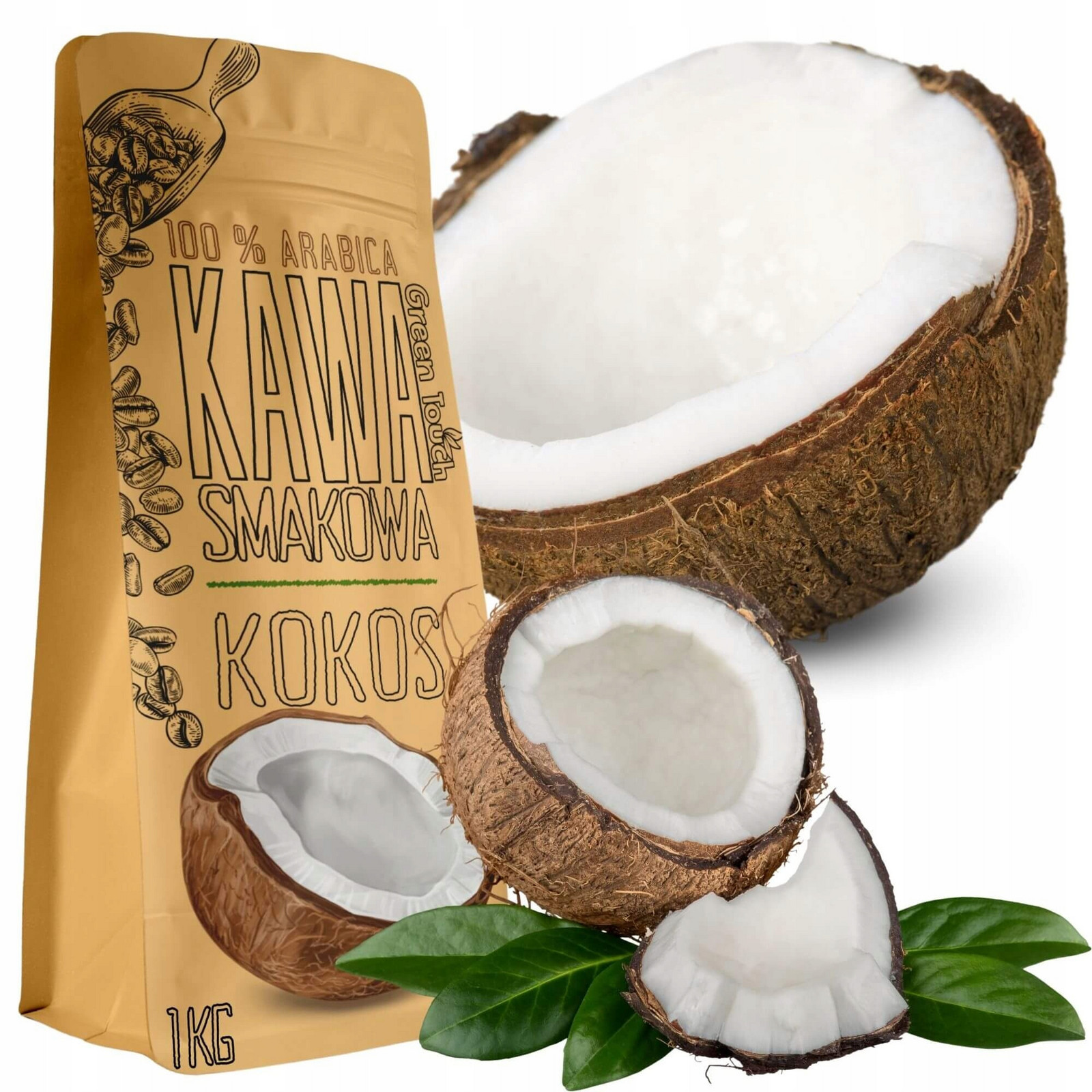 Mletá Káva ochucená Kokosový kokos arabica 1 kg Green Touch