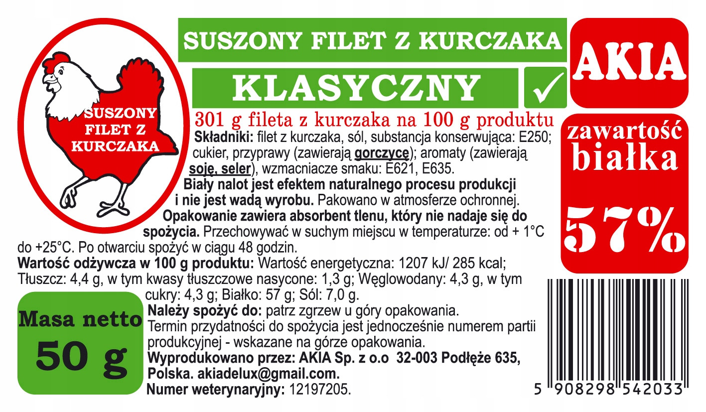 Jerky z kuřecího masa, Chiken Jerky Original 500 g