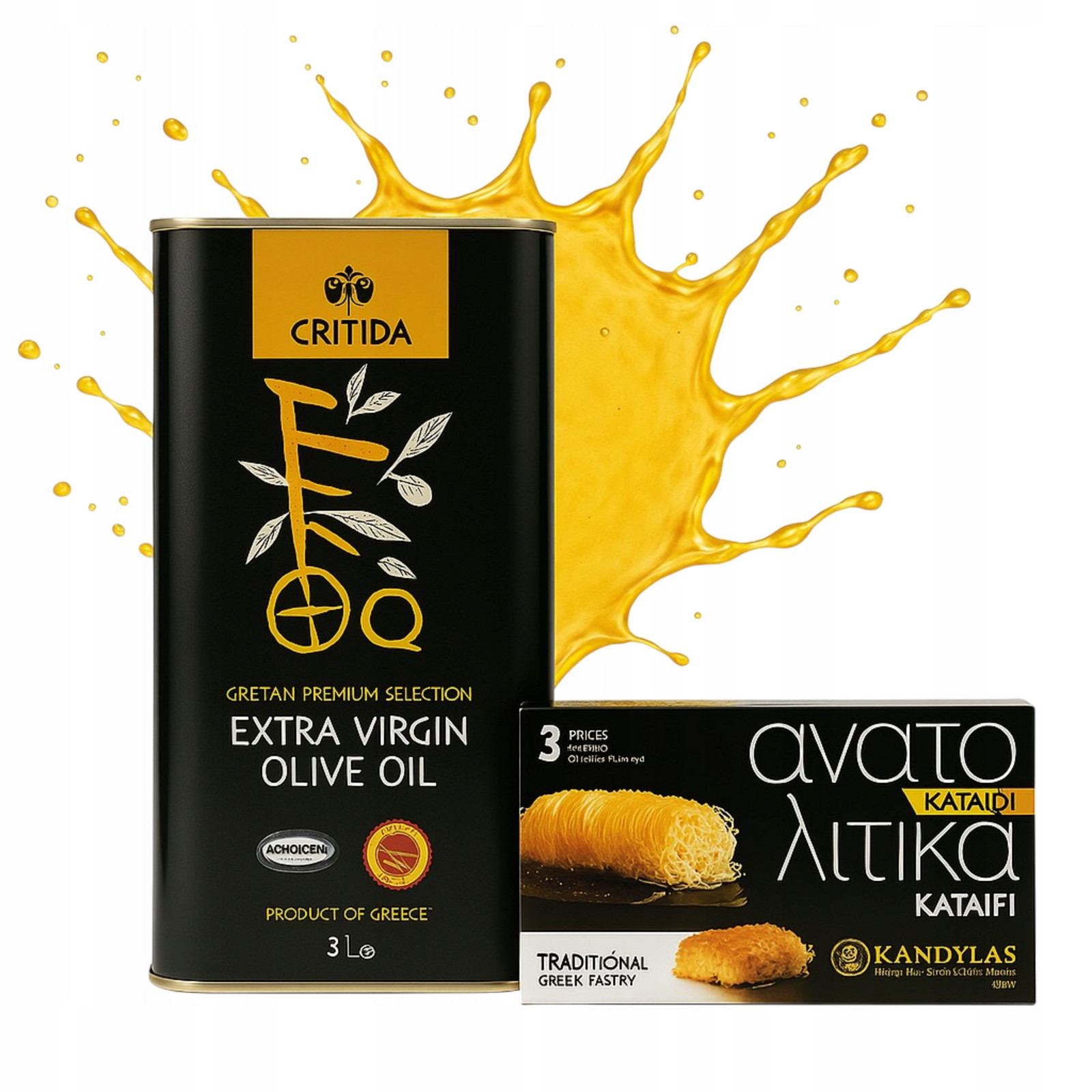 Extra Panenský Olivový Olej 3L Messara P.d.o. Koroneiki Kataifi Bonus