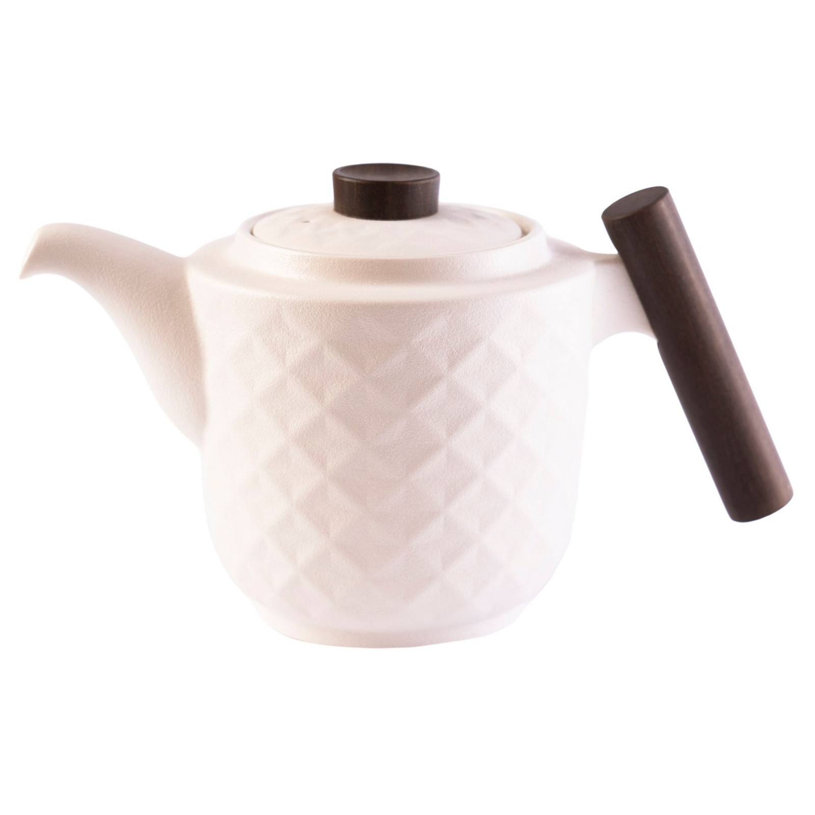 Džbán bílý porcelánový moderní 1200 ml 1,2 L dřevěná rukojeť