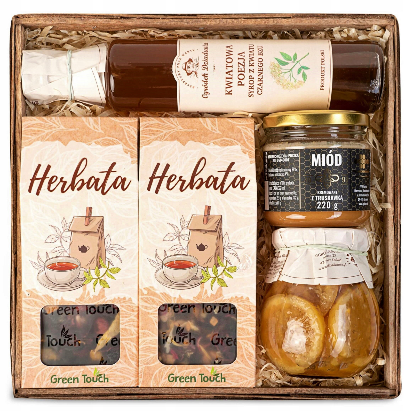 Dárkový koš sada na dárek ovocných čajů