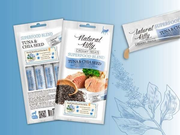 Natural Kitty Premium Tuňák & chia semínka x 12