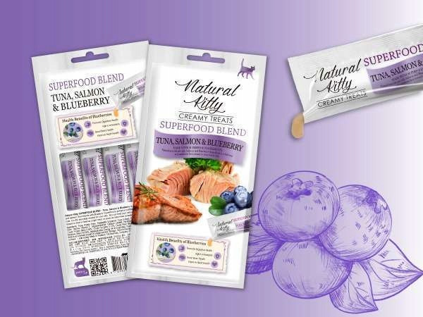 Natural Kitty Premium Tuňák, losos & borůvka x 12