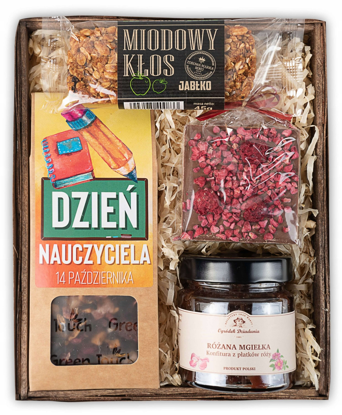 dárek pro učitele košík s čajem a konfiturou