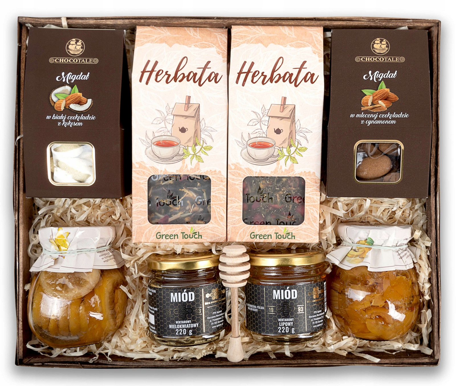 Velký Dárkový Košík mandle čaj med