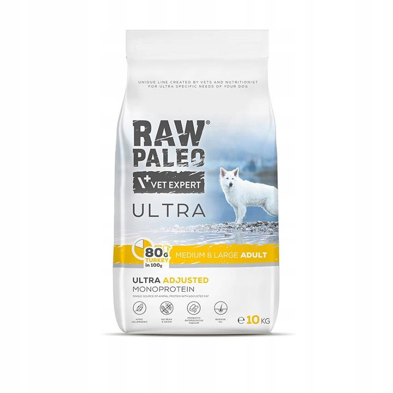 Raw Paleo Ultra Turkey Medium Large Adult 10kg Krmivo monoproteinové pro psa