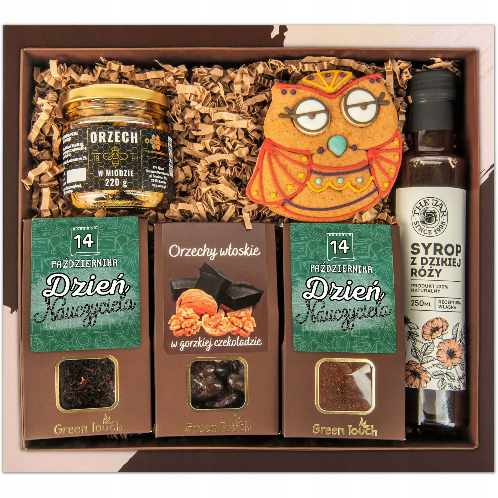 dárek ke Dni učitelů sada čaj med poděkování krabička