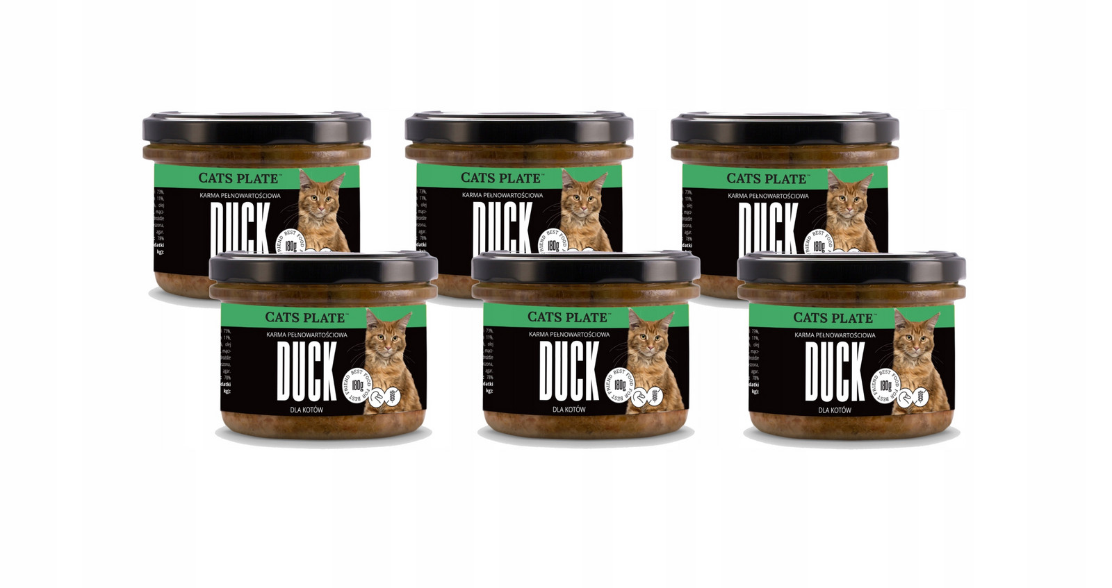 Cats Plate Duck Kachna , Krůta 6x180g pro kočky