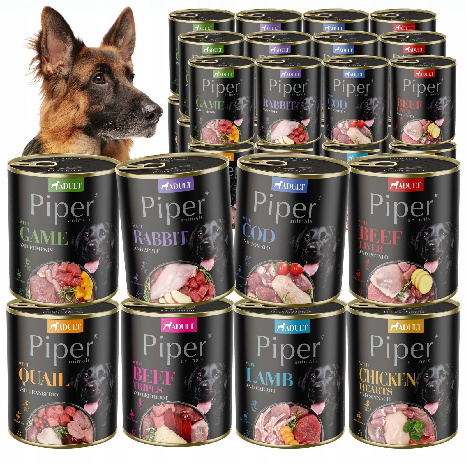 Vlhké Krmivo Dolina Noteci Piper Premium MIX Chutí Pro Psa 24X800G