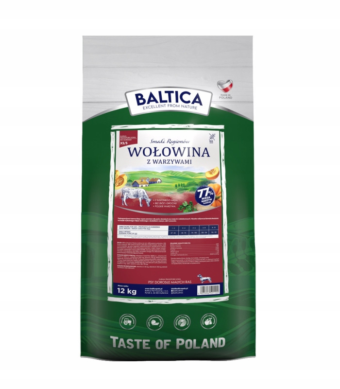 Baltica Příchutě Regionů Hovězí maso se zeleninou Xs/s 12 kg