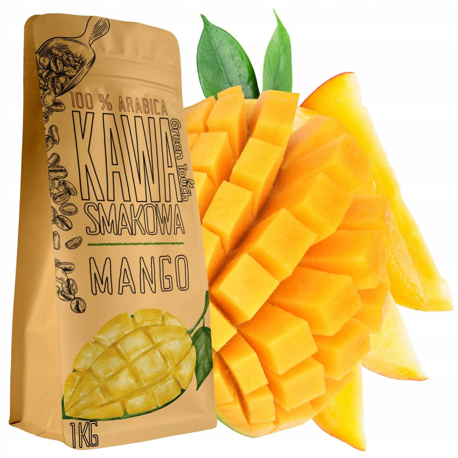 Káva Zrnková ochucená Mango šťavnaté mango arabica 1 kg Green Touch
