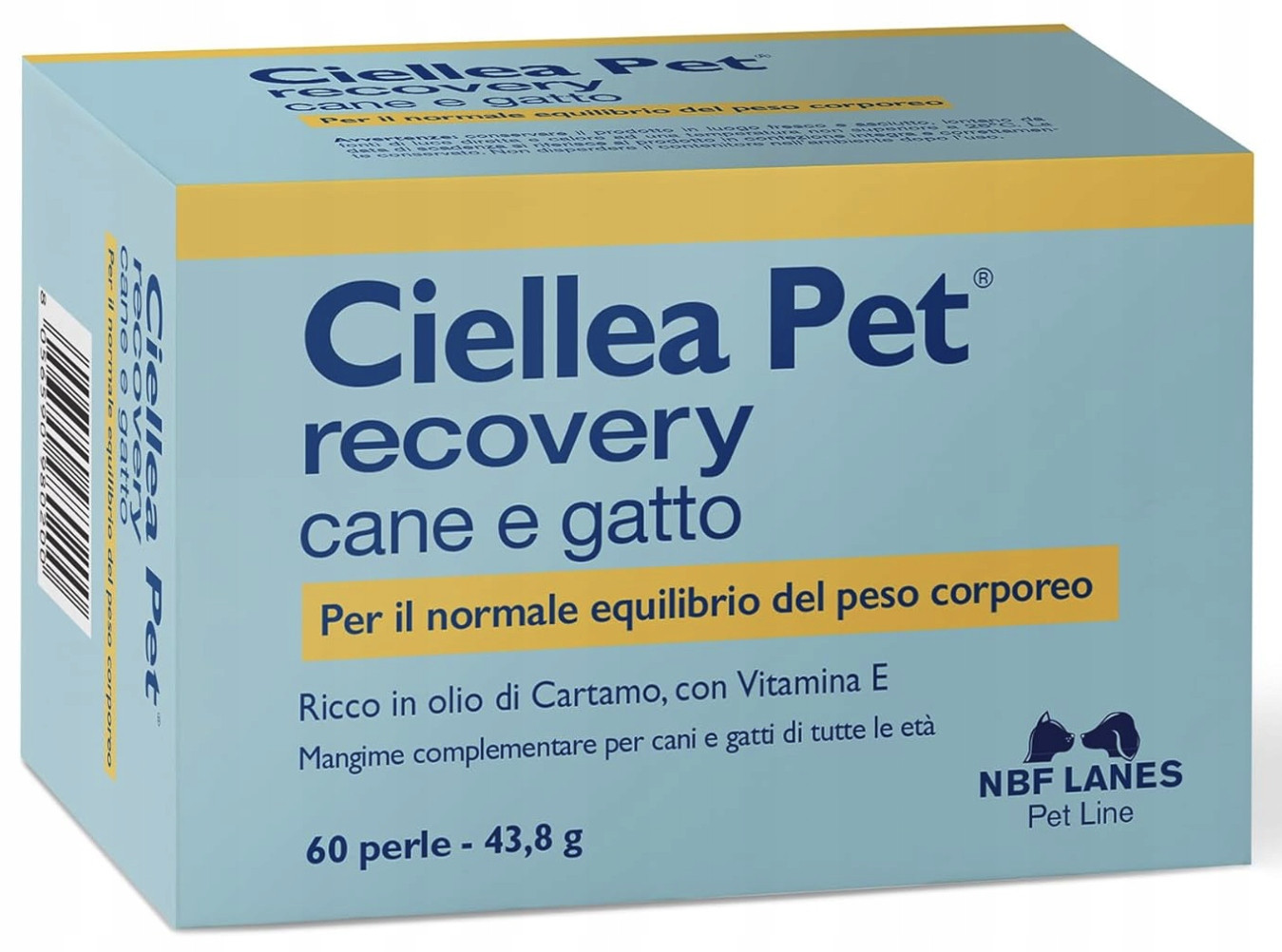 Ciellea Pet Recovery cane a gatto Kontrola Hmotnosti Psa a Kočky 60 ks Nbf Lanes