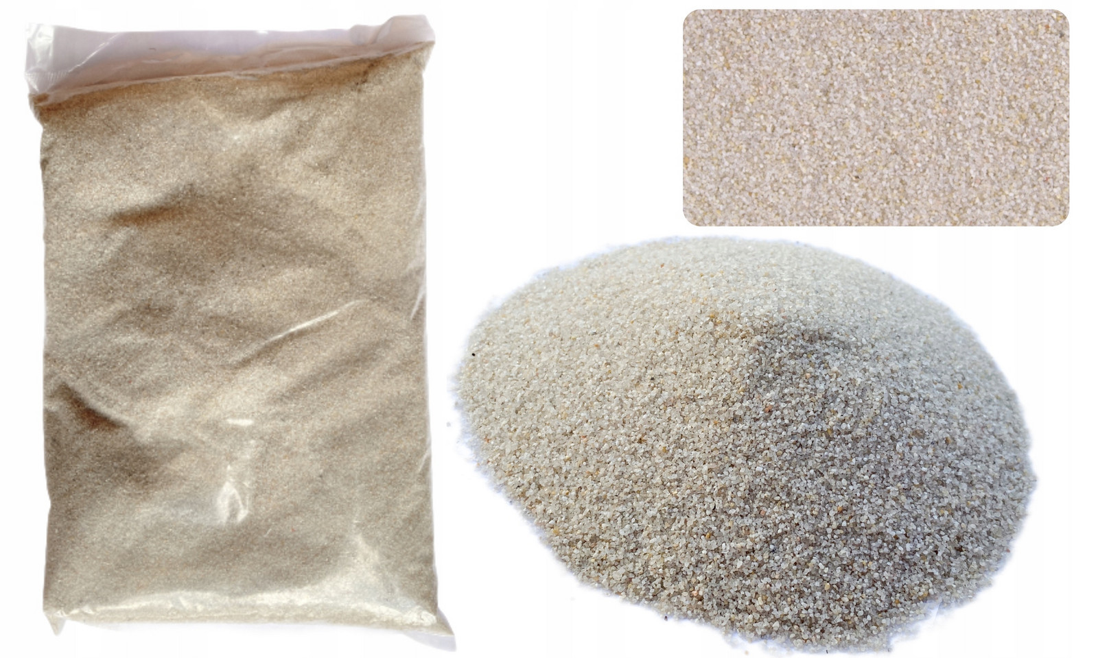 30KG Světlý Křemenný Písek Stelivo Akvárium 0,5-1,2