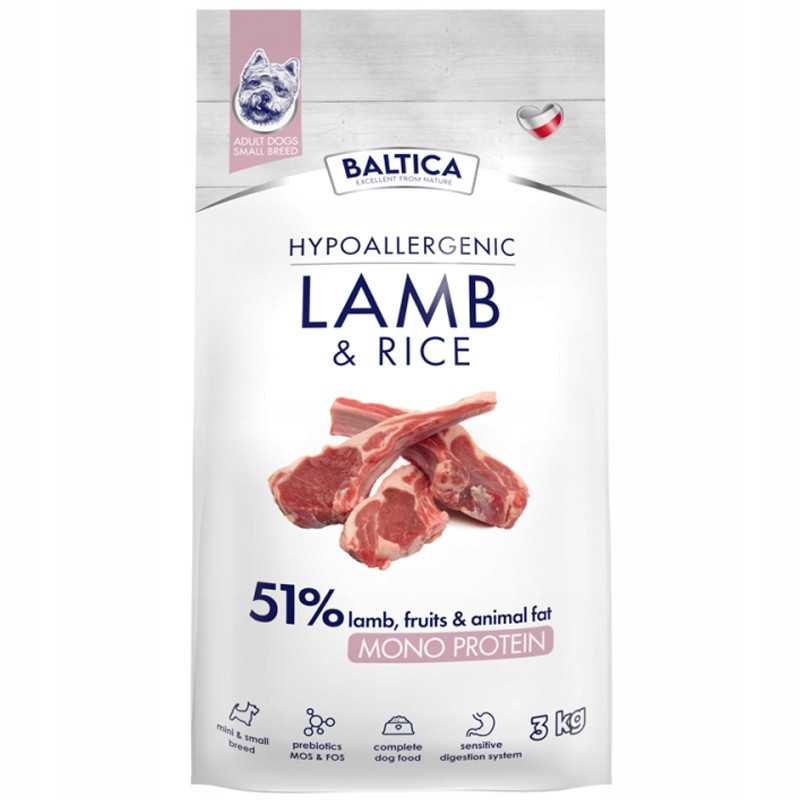 Baltica Nutraceutic Hypoallergenic Lamb & Rice Xs/s 3 kg