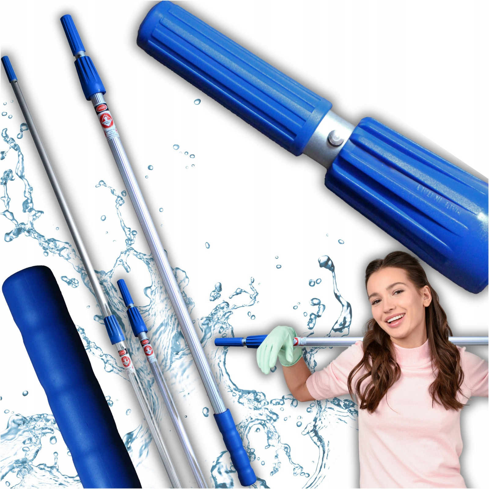 Raypath hliníková teleskopická tyč pro mop 220 cm pro okna podlah Mop