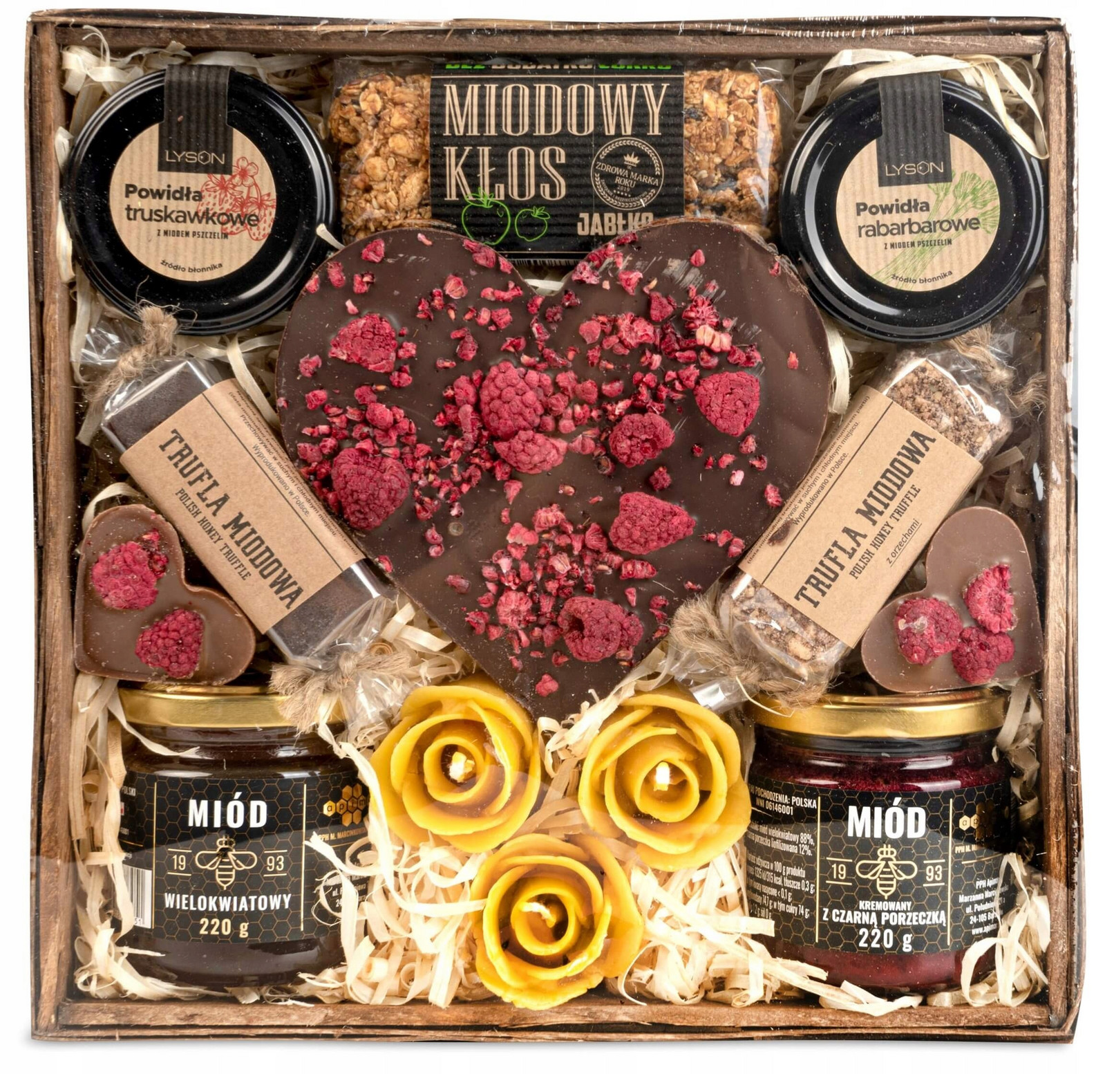 Dárkový Košík s medem, čokoládou a sladkostmi