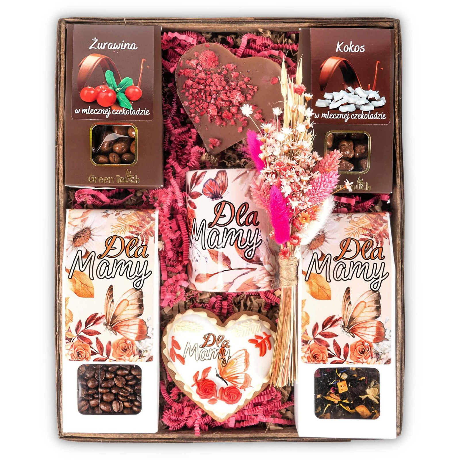 Velký dárkový koš na den matek hrnek květiny