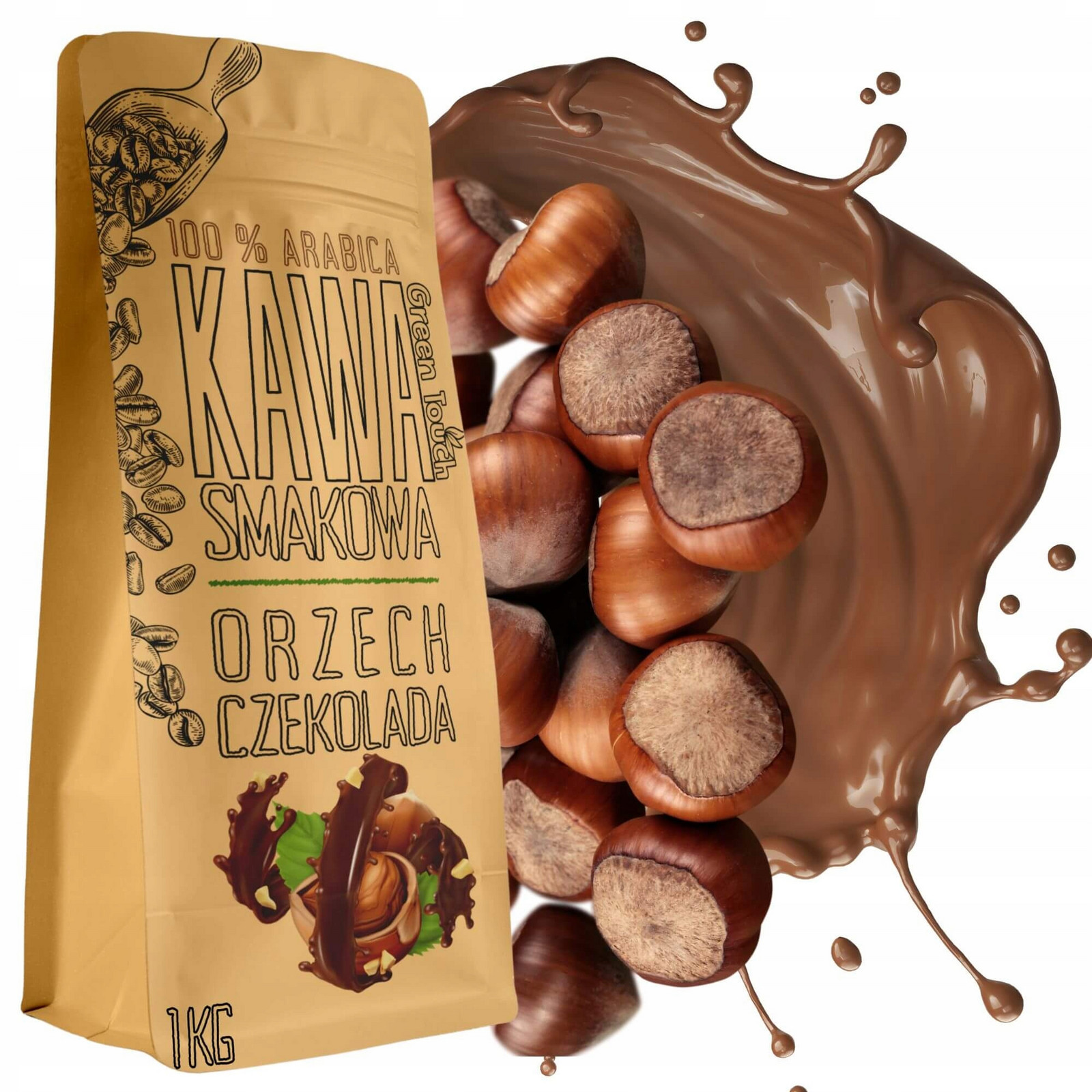 mletá káva ochucená Oříškově Čokoládová arabica 1 kg Green Touch