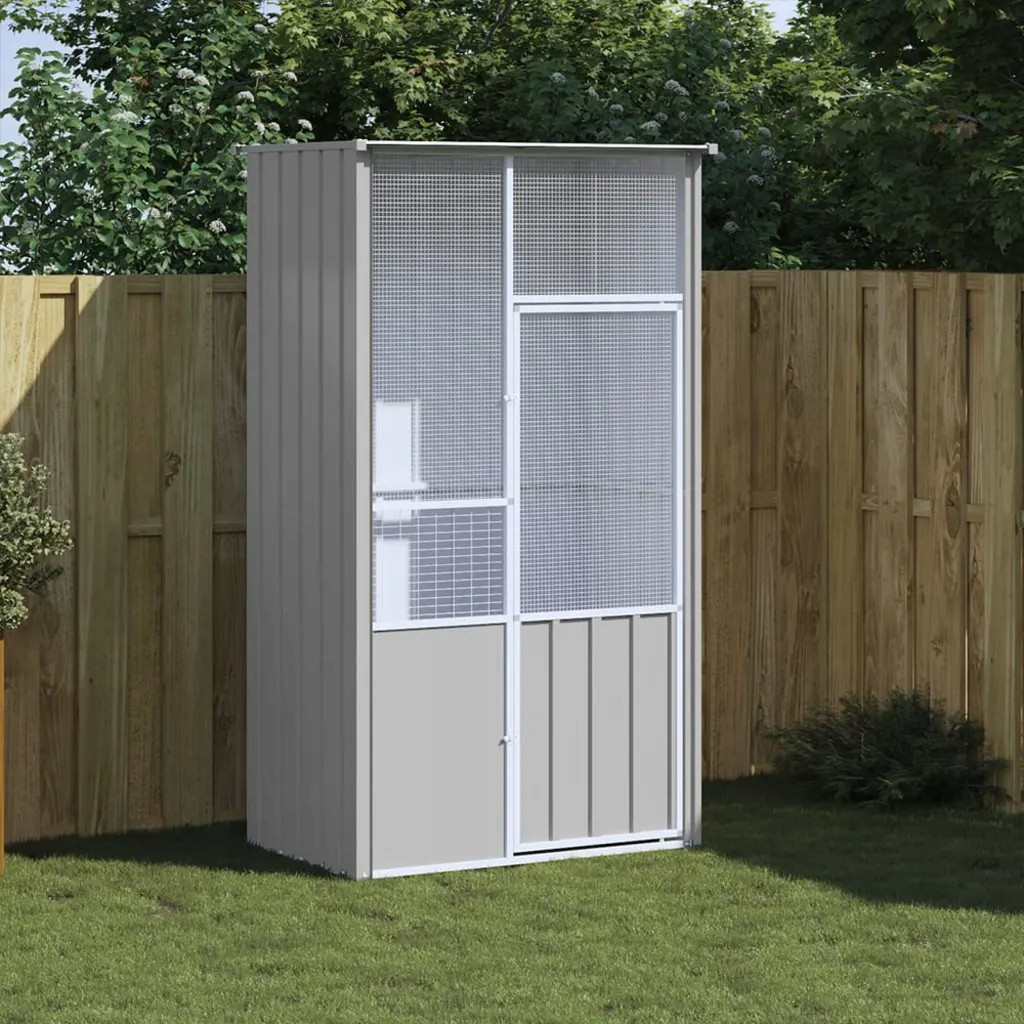 Voliéra, šedá, 115x78x200 cm, galvanizovaná ocel