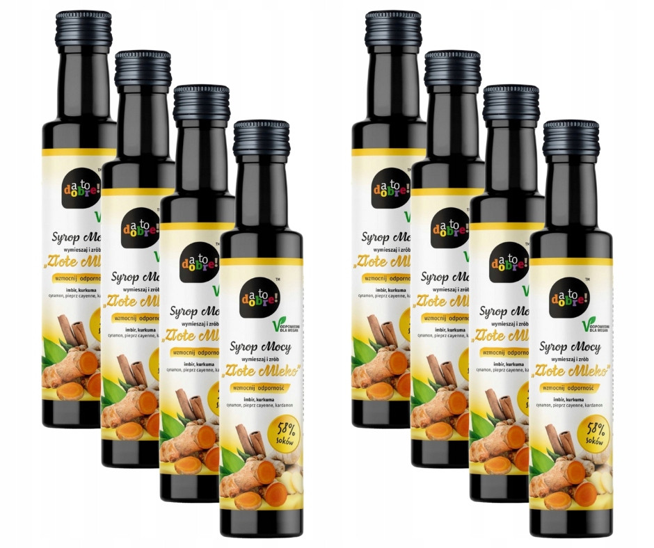 8x Sirup Zlaté mléko Sirup Síly šťáva kurkuma zázvor citron 250ml A to je dobré