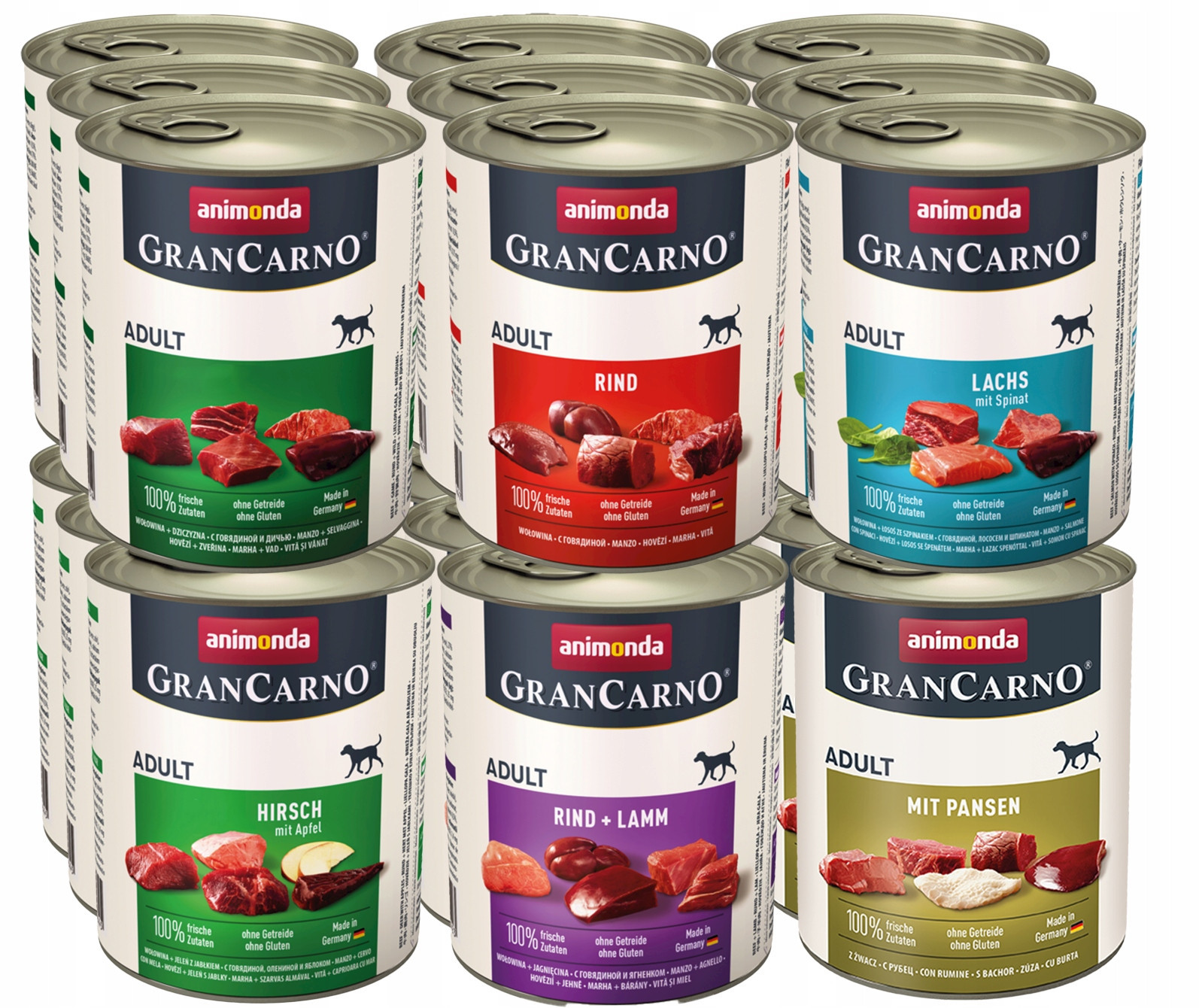 Animonda Pes GranCarno Adult Set MIX 6 příchutí Bez Drůbeže 18x800g