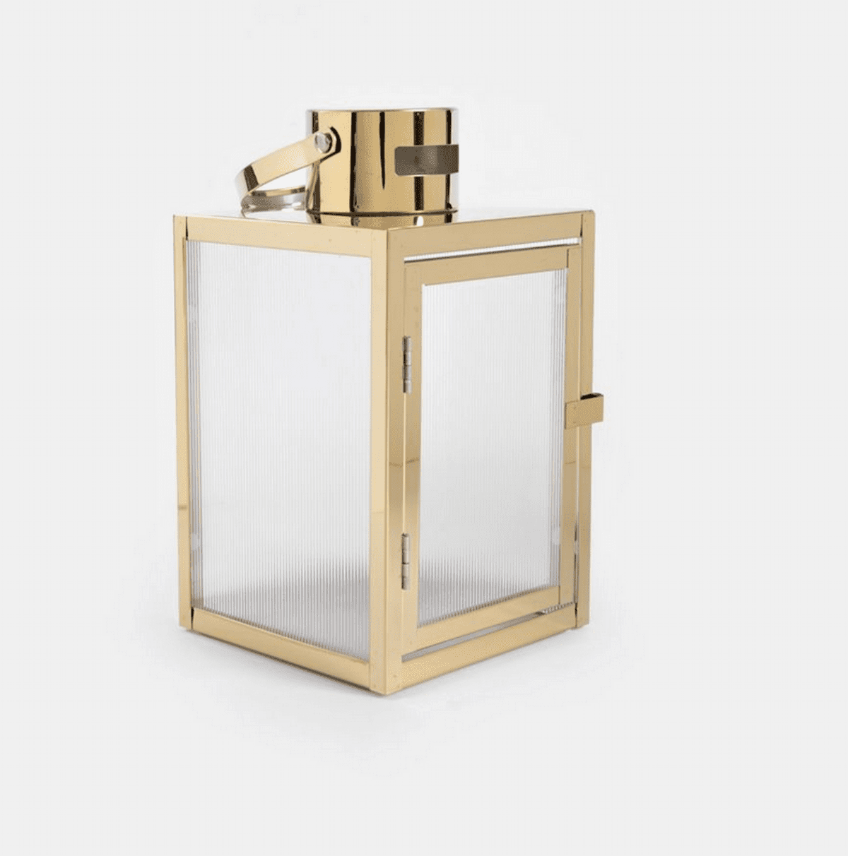 Lucerna | TONDO | zlatá s pruhovaným sklem | 14x14x25 cm | 705106