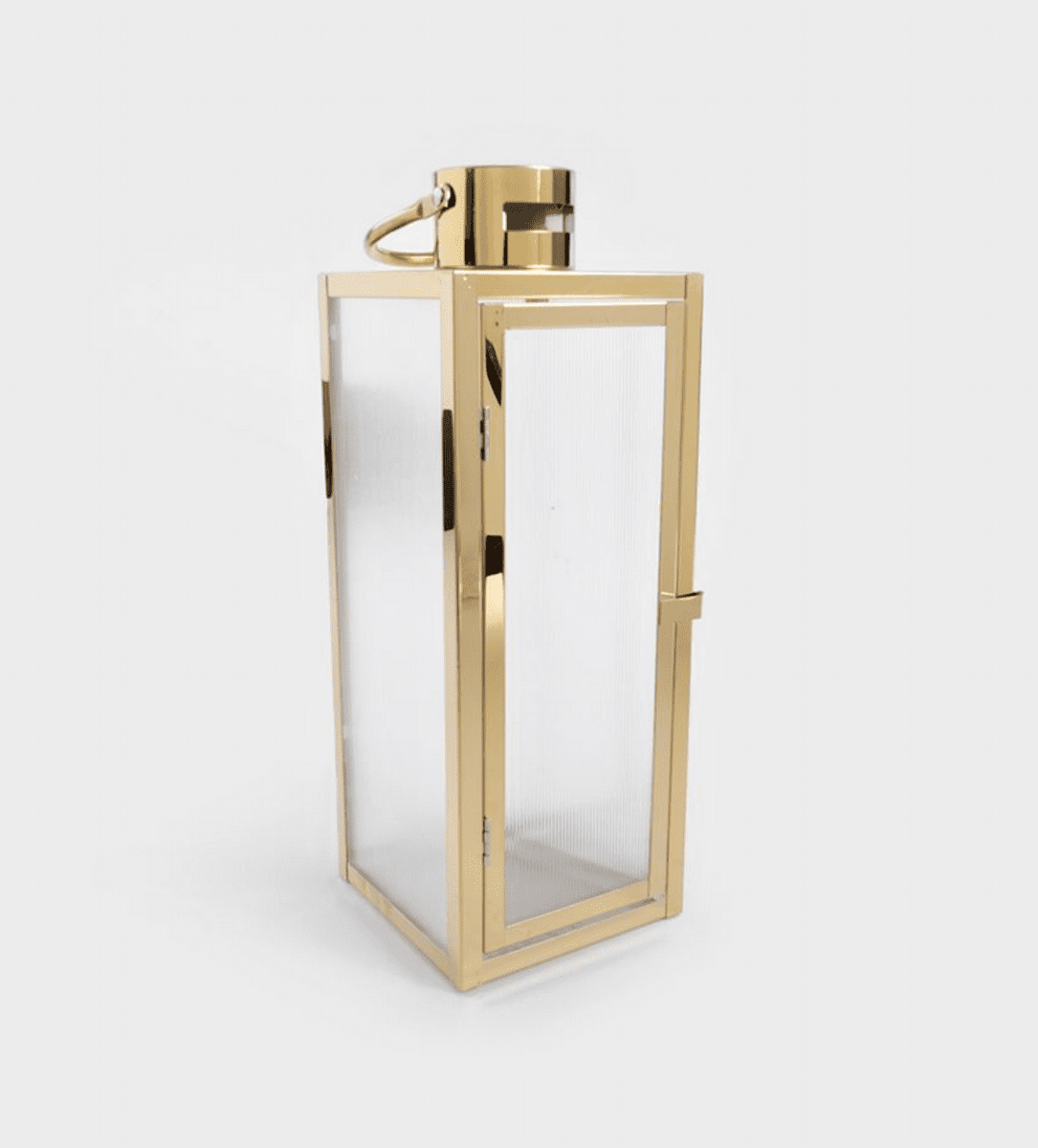 Lucerna | TONDO | zlatá s pruhovaným sklem | 14x14x39 cm | 705083