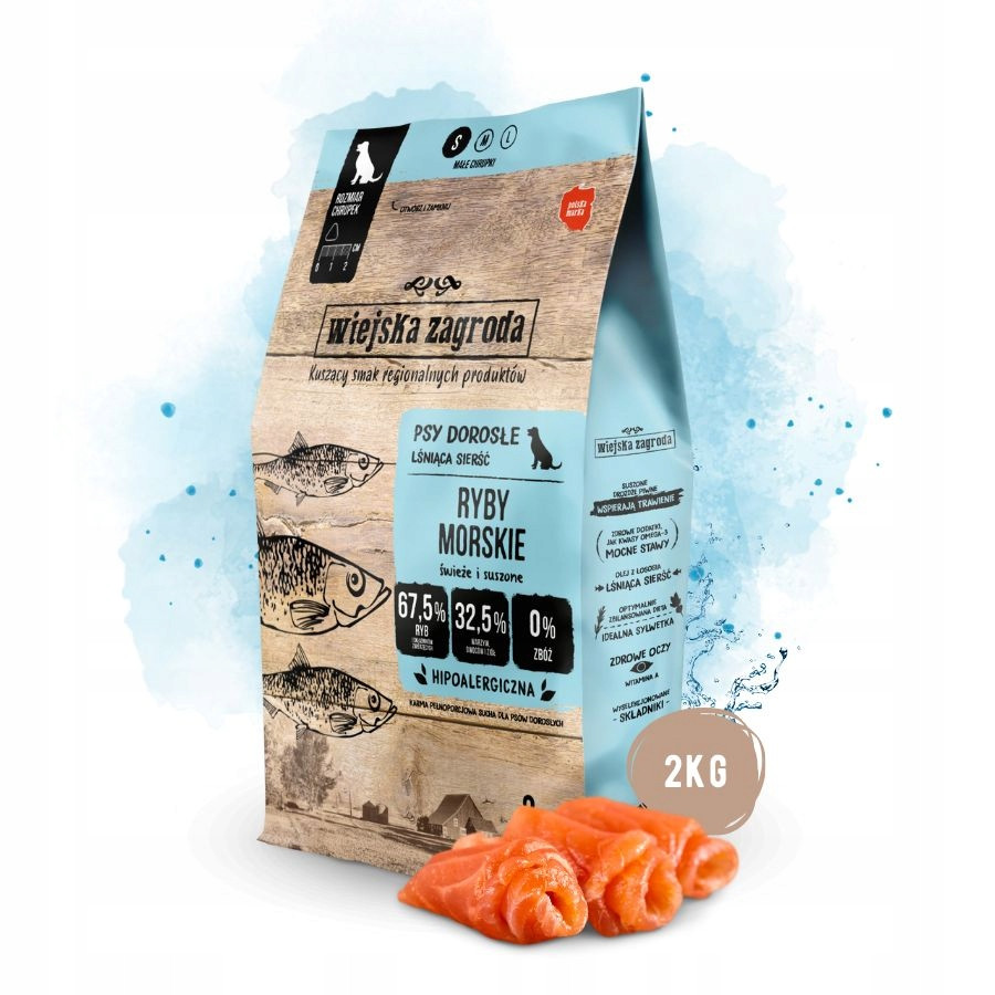 Wiejska Zagroda Krmivo suché pro psa Ryby Losos Zelenina Malá plemena S 2kg