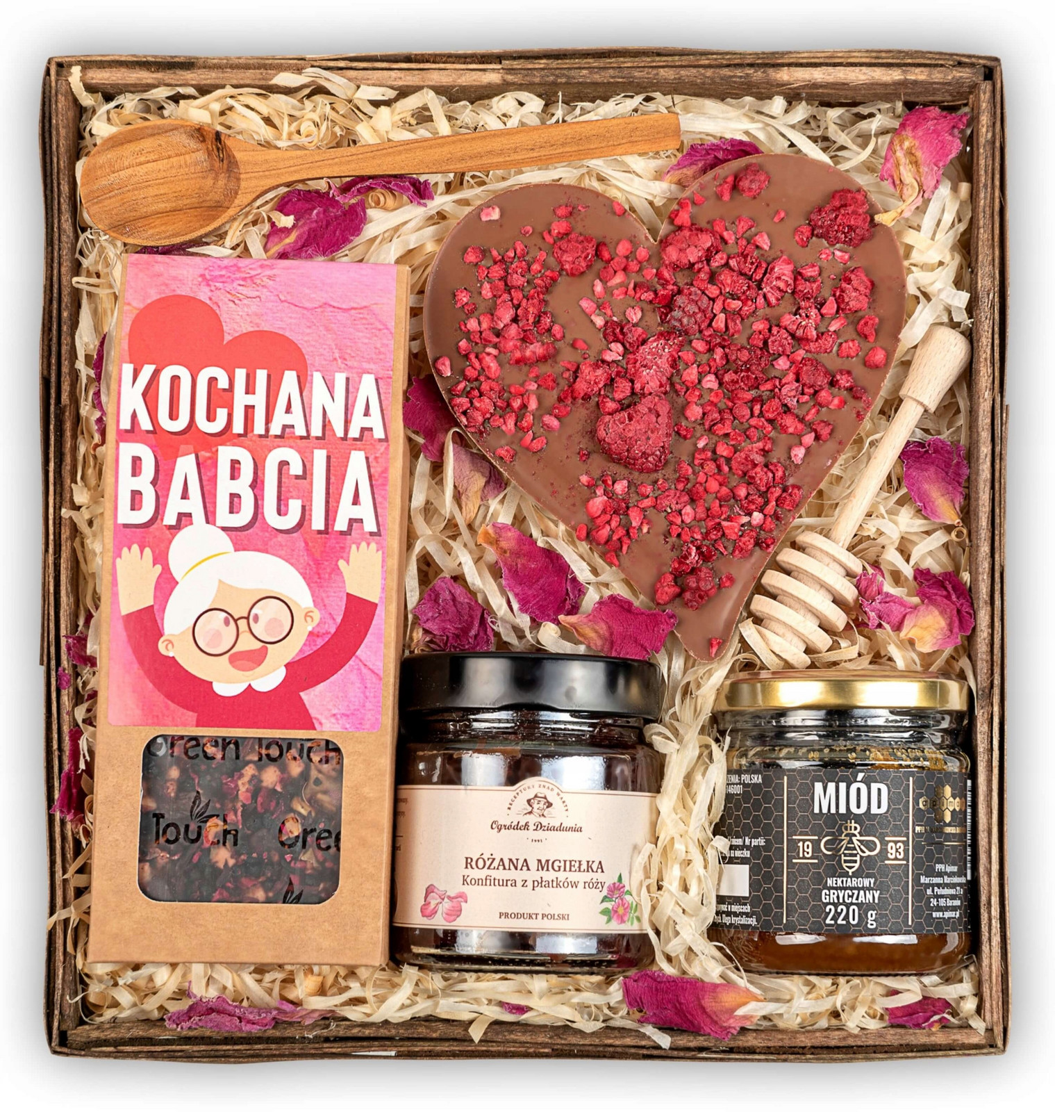 Dárkový koš sada dárek ke Dni Babiček A Dědečků čokoláda čaj