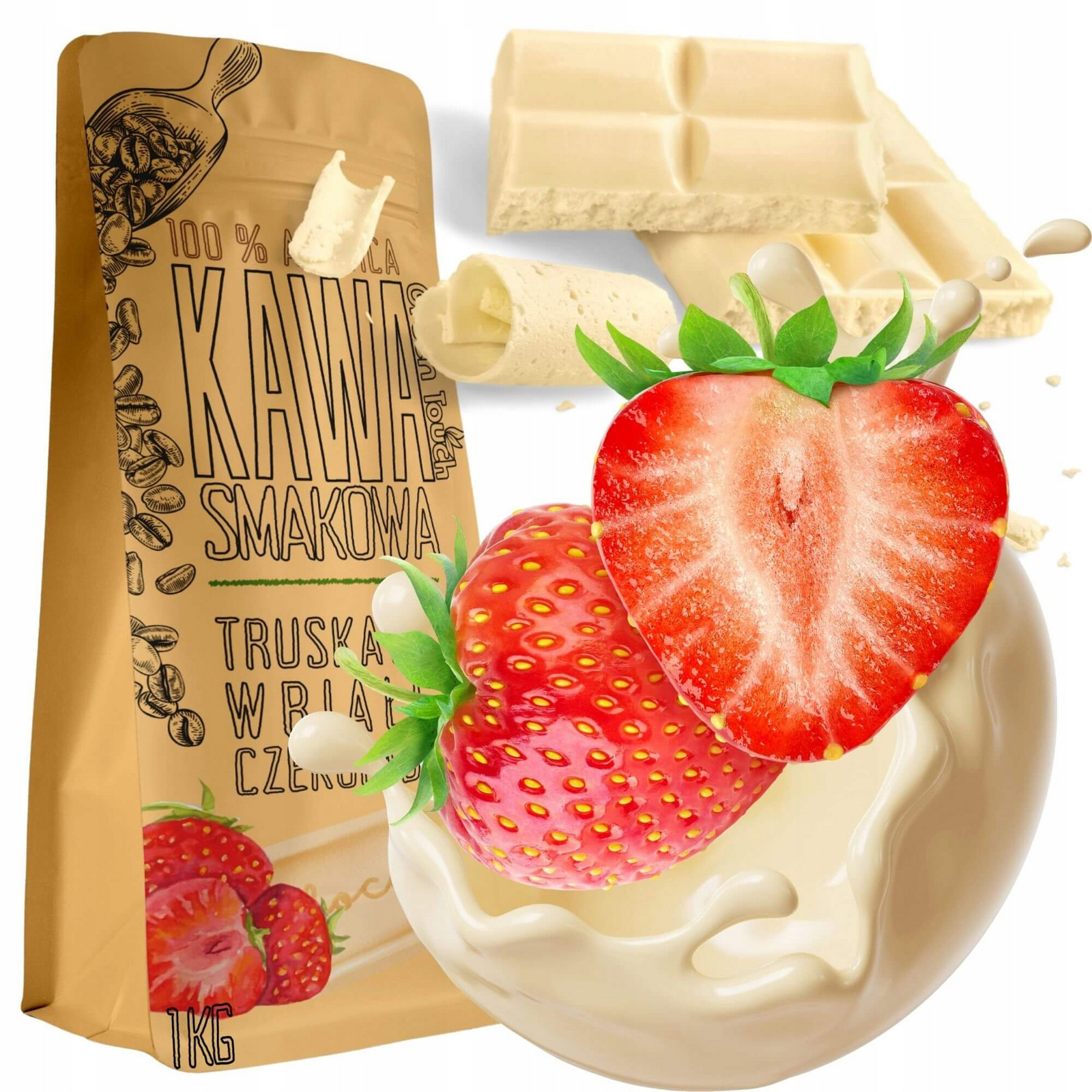 Mletá Káva ochucená Jahodová S Bílou Čokoládou 1 kg Green Touch