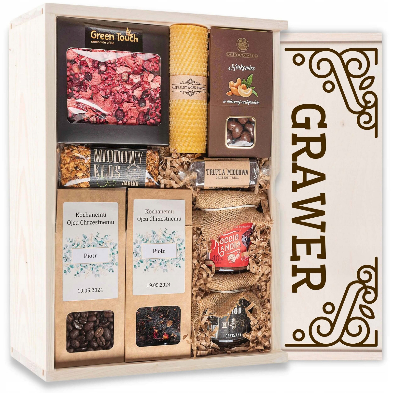 Dárková krabička s gravírováním, čaj, káva box