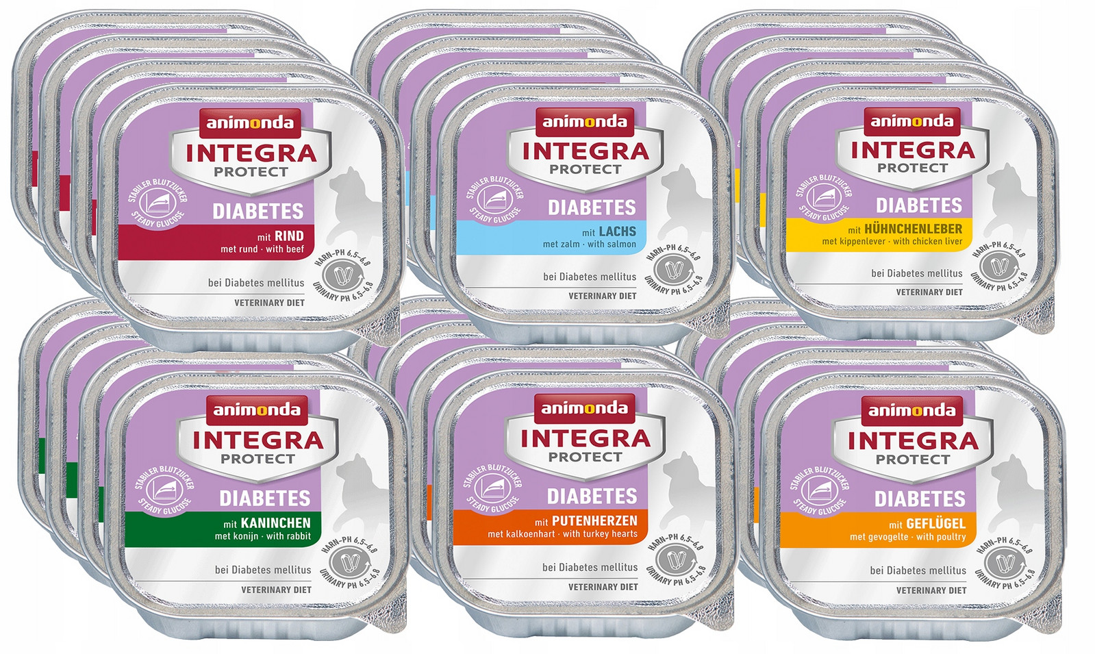 Animonda Integra Diabetes 24x100g MIX všech 6 příchutí (pro diabetiky)