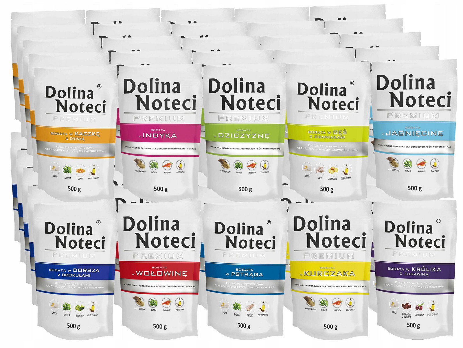 Dolina Noteci Premium Krmivo mokré pro psa sáček mix chutí 50x500g