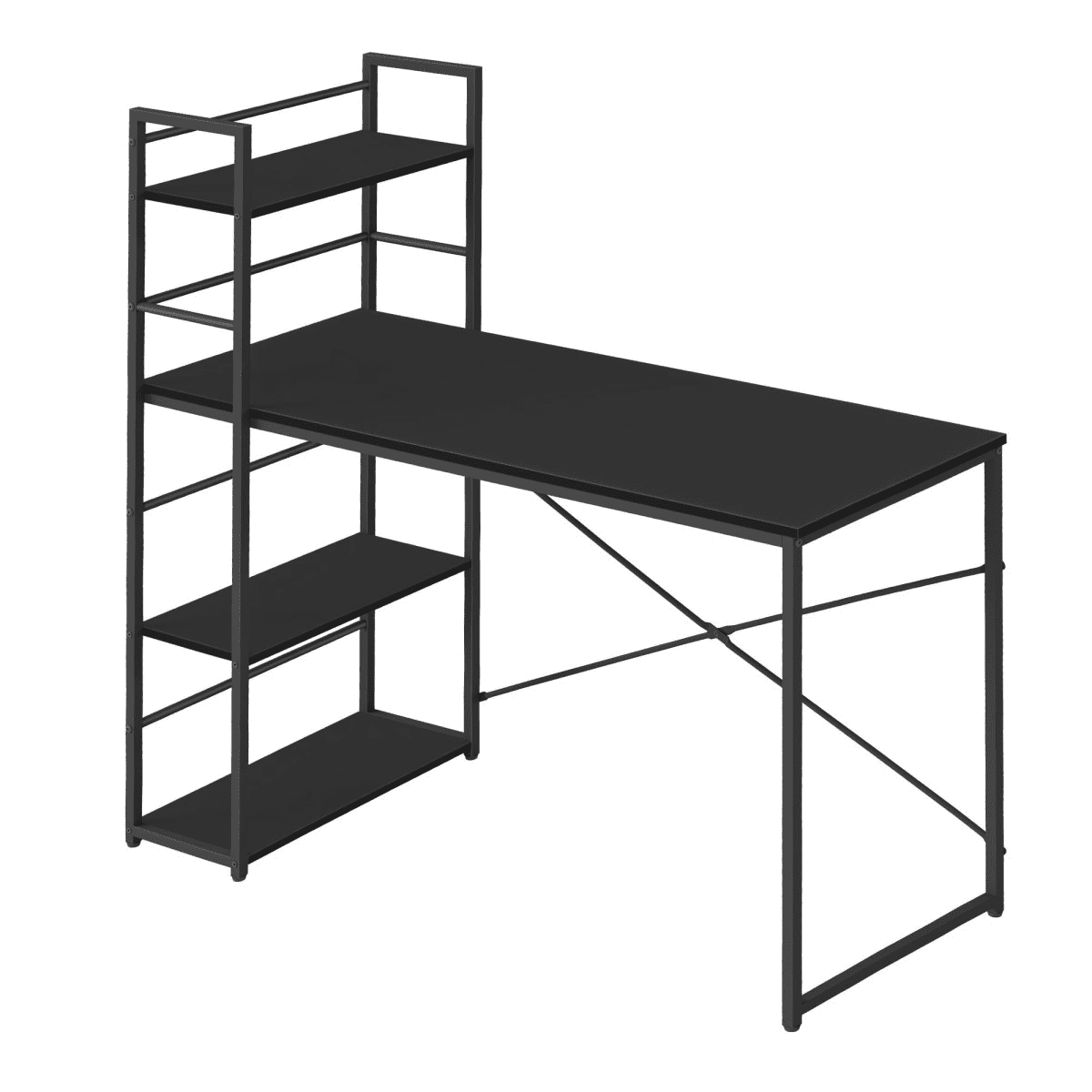 Psací stůl MAX 4.0 SONOMA s regálem 120x44 cm, černý