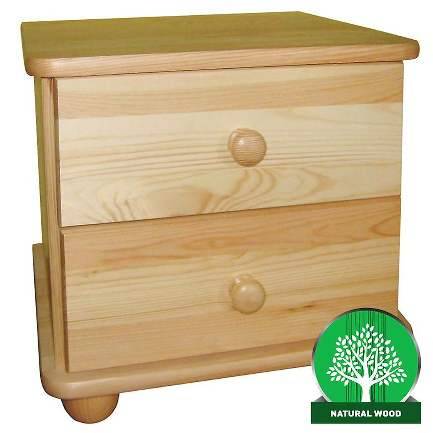 Noční stolek 2 zásuvky borovice