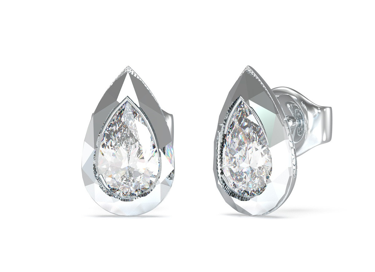 Guess Půvabné ocelové náušnice Tear Drop 4G Light JUBE05247JWRHT/U