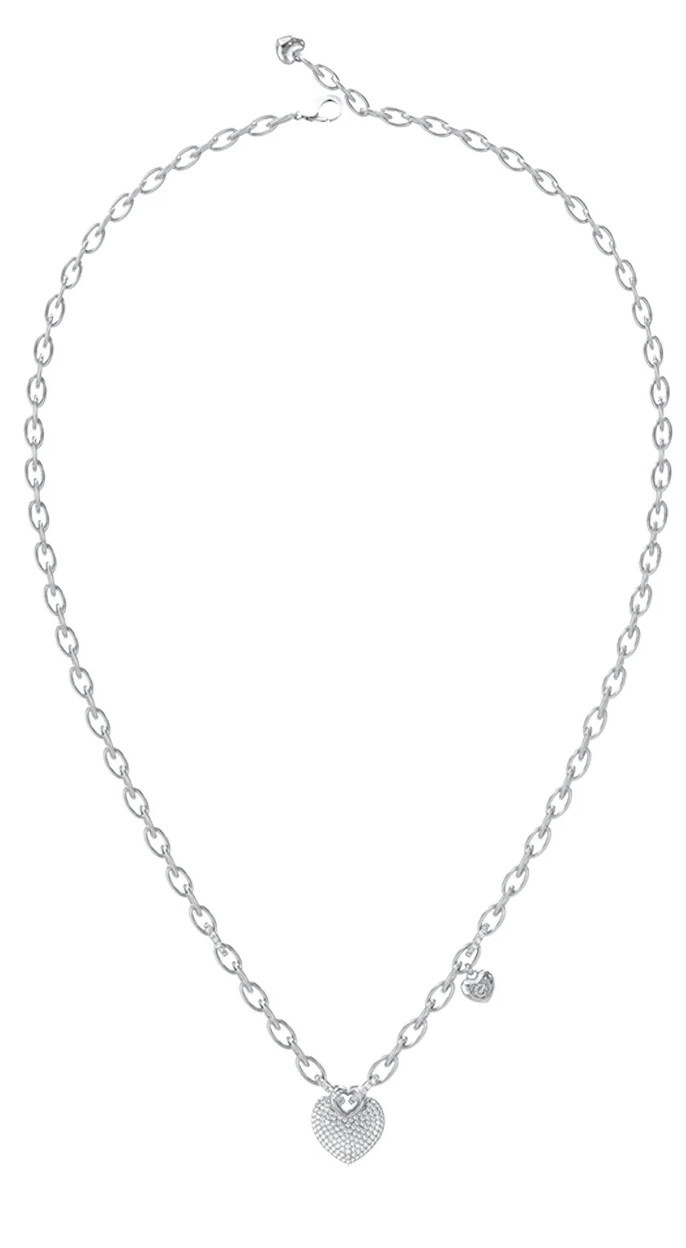 Guess Ocelový náhrdelník se srdíčky Crazy In Love JUBN05212JWRHT/U