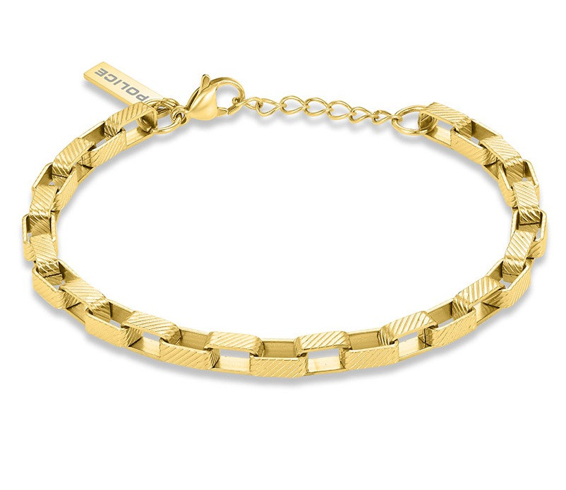 Police Pozlacený ocelový náramek pro muže Player PEAGB0041802