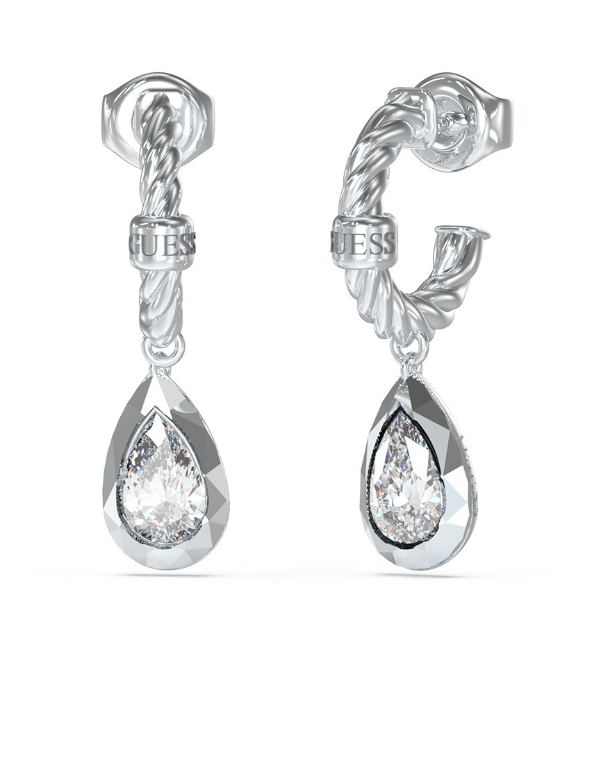 Guess Elegantní ocelové náušnice 4G Light JUBE05243JWRHT/U