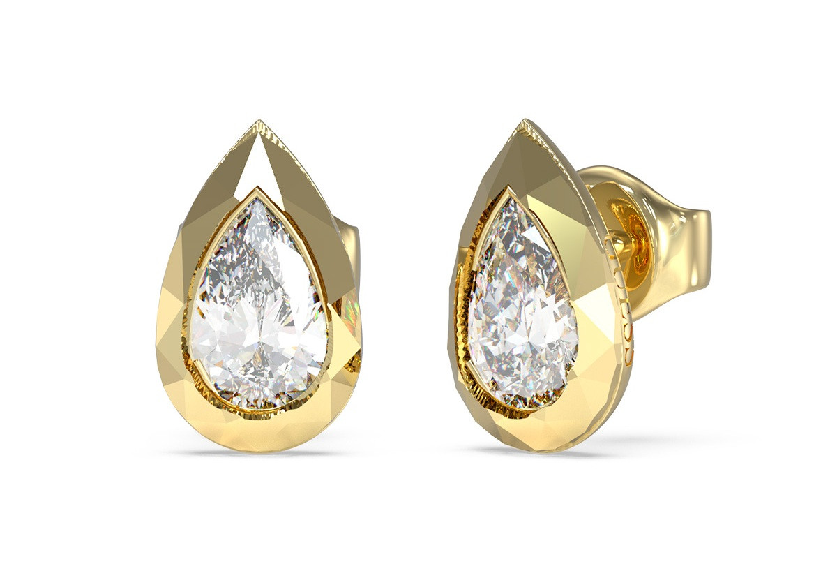 Guess Pozlacené náušnice Tear Drop 4G Light JUBE05247JWYGT/U