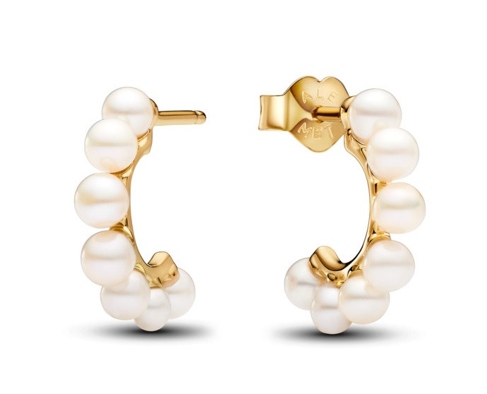 Pandora Perličkové kruhové náušnice Shine Timeless 263179C01