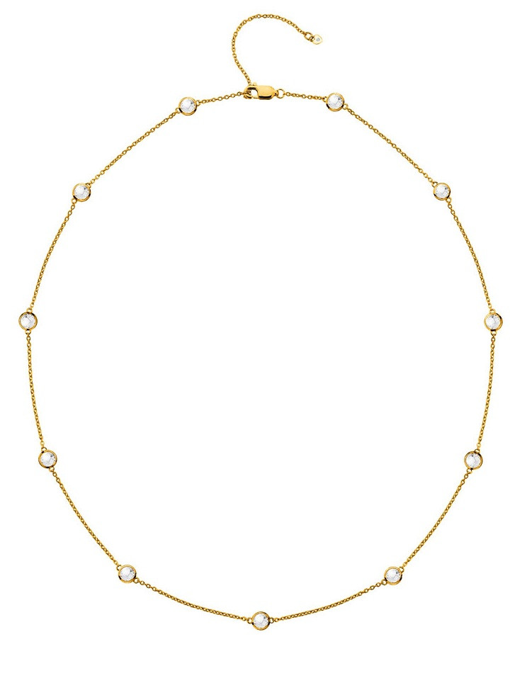 Hot Diamonds Luxusní pozlacený náhrdelník s topazy a pravým diamantem Gemstone DN212